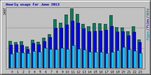Hourly usage for June 2013