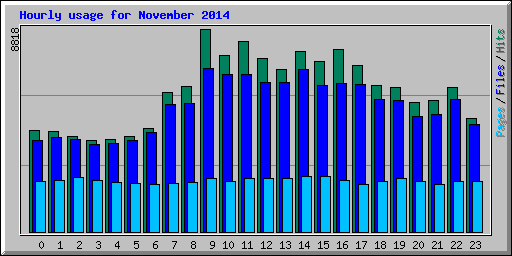 Hourly usage for November 2014
