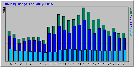 Hourly usage for July 2015