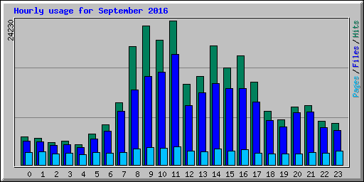 Hourly usage for September 2016
