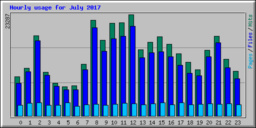 Hourly usage for July 2017