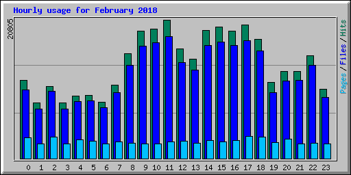 Hourly usage for February 2018